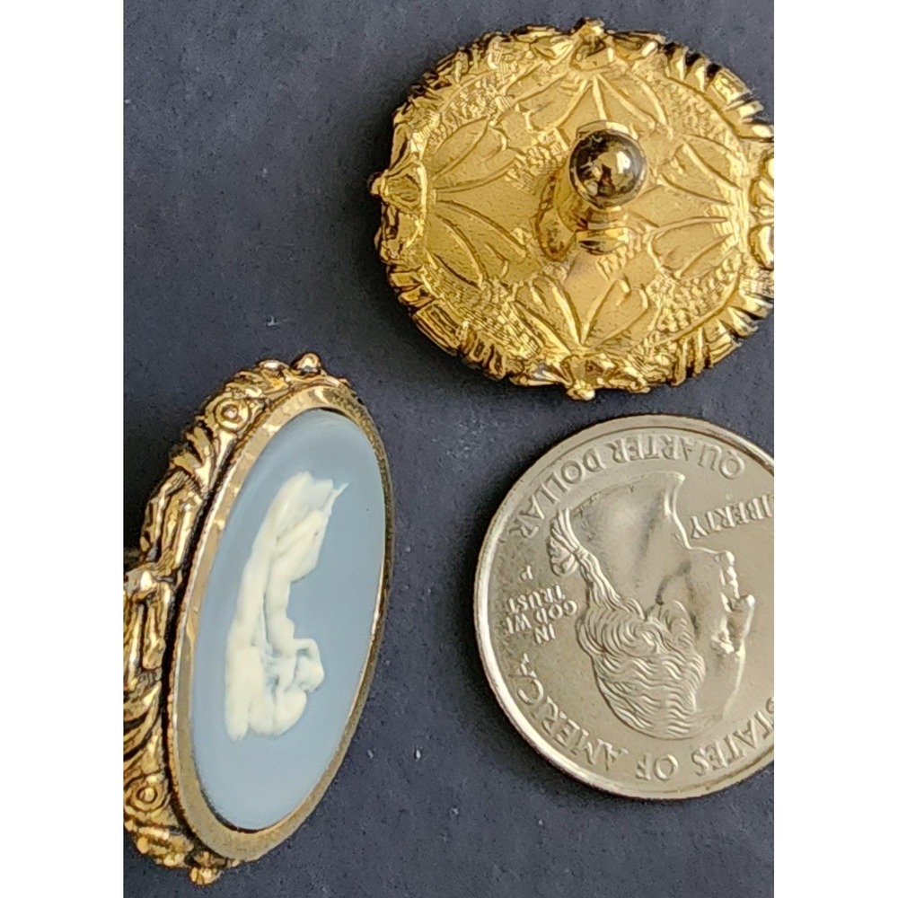 Vintage Danté Museum Masterpiece "The Kiss" Incolay Stone Cufflinks - - Picture 6 of 6